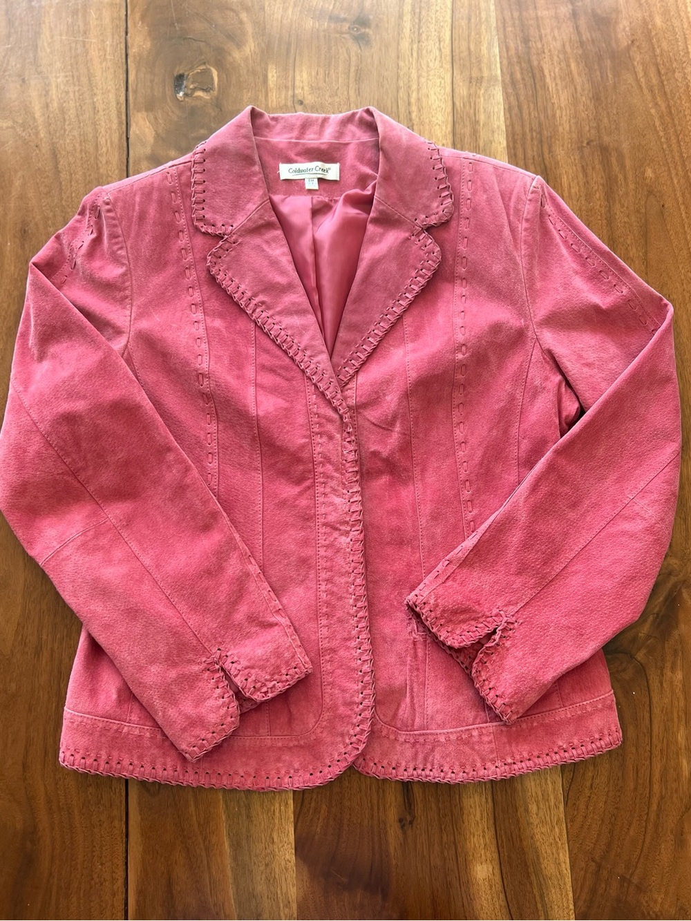 Coldwater Creek Rose-Pink Suede-Texture Blazer